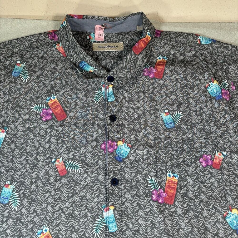 Tommy Bahama Islandzone Coconut Point Tiki Cocktails Camp Shirt Sz 3XL Vacation - Picture 6 of 14